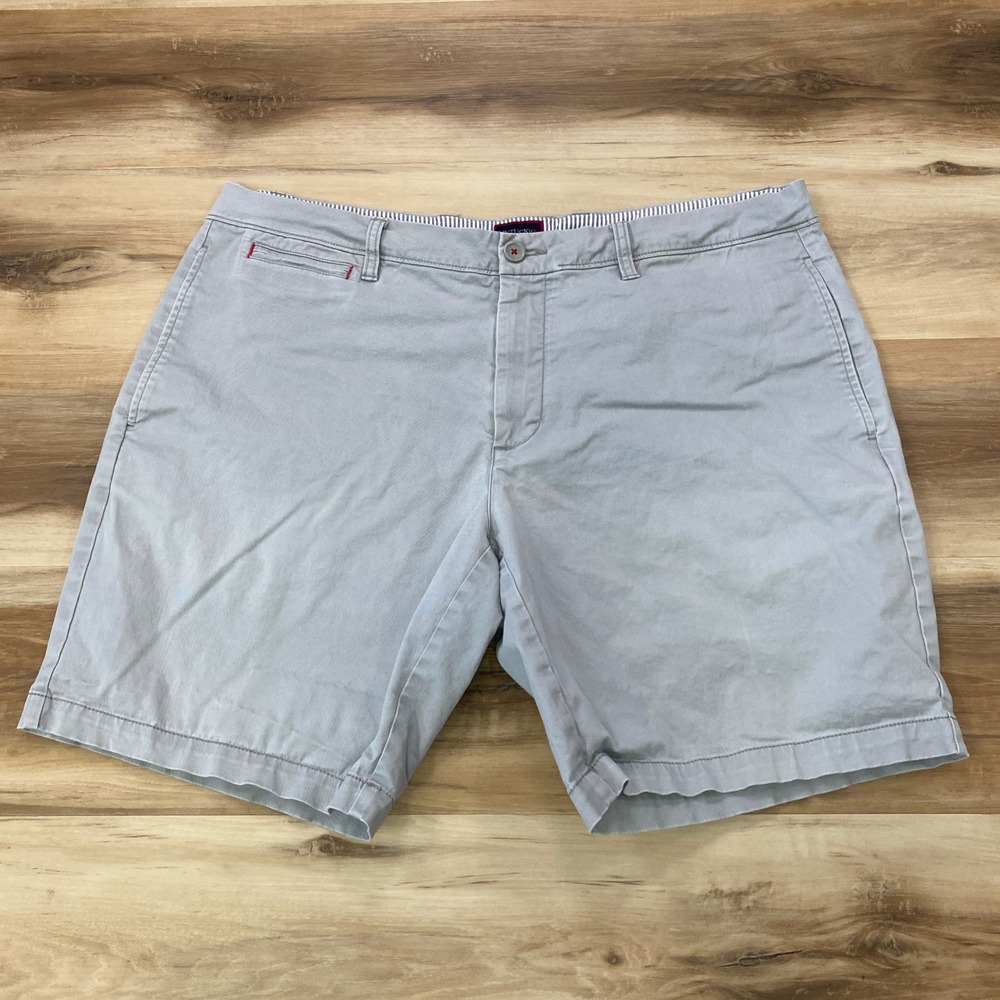 UNTUCKit Chino Shorts Size 40 Casual Stretch Cotton Twill Flat Front Grey